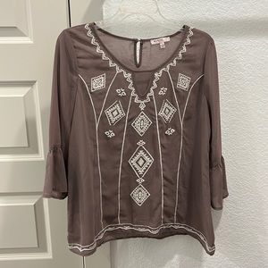 Boho Blouse with Keyhole Back